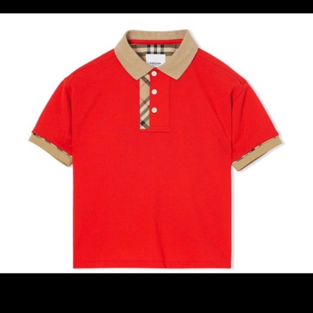 Vintage Check trim cotton polo shirt